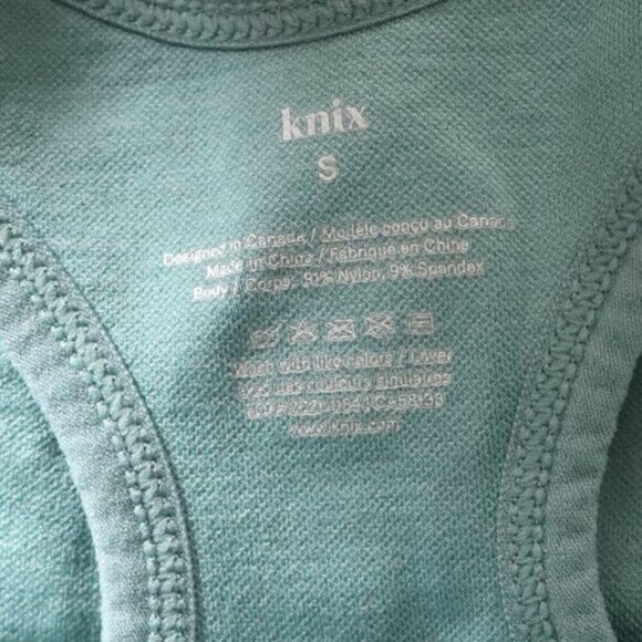Knix Women's Sz S Green High Neck Racerback Stretch Activewear Sports Bra - Picture 8 of 8